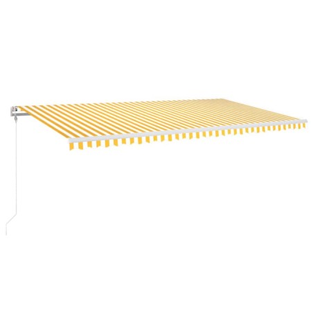vidaXL Tenda Automatica Sensore Vento e LED 600x350 cm Gialla Bianca