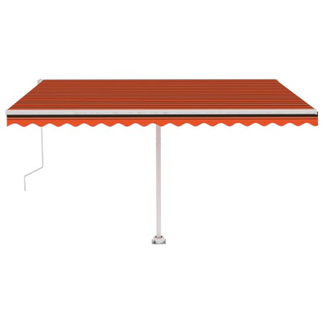 vidaXL Tenda Automatica Sensore Vento e LED 450x350 cm Arancio Marrone