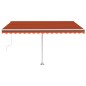 vidaXL Tenda Automatica Sensore Vento e LED 450x350 cm Arancio Marrone