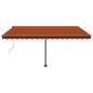 Tenda Automatica Sensore Vento e LED 450x350 cm Arancio Marrone