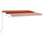 Tenda Automatica Sensore Vento e LED 450x350 cm Arancio Marrone