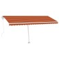 Tenda Automatica Sensore Vento e LED 500x350 cm Arancio Marrone Tenda Automatica Sensore Vento e LED 500x350 cm Arancio Marrone
