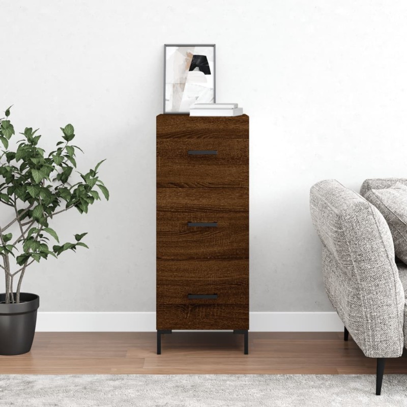 vidaXL Credenza Rovere Marrone 34,5x34x90 cm in Legno Multistrato vidaXL Credenza Rovere Marrone 34,5x34x90 cm in Legno Multistrato