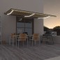 Tenda Automatica con Sensore Vento LED 600x350 cm Gialla Bianca Tenda Automatica con Sensore Vento LED 600x350 cm Gialla Bianca