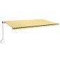 Tenda Automatica con Sensore Vento LED 600x350 cm Gialla Bianca Tenda Automatica con Sensore Vento LED 600x350 cm Gialla Bianca