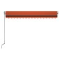 Tenda Automatica Sensore Vento e LED 450x350 cm Arancio Marrone