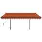 Tenda Automatica Sensore Vento e LED 4,5x3,5 m Arancio Marrone Tenda Automatica Sensore Vento e LED 4,5x3,5 m Arancio Marrone