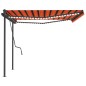 Tenda Automatica Sensore Vento e LED 4,5x3,5 m Arancio Marrone Tenda Automatica Sensore Vento e LED 4,5x3,5 m Arancio Marrone