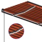Tenda Automatica Sensore Vento e LED 4,5x3,5 m Arancio Marrone Tenda Automatica Sensore Vento e LED 4,5x3,5 m Arancio Marrone