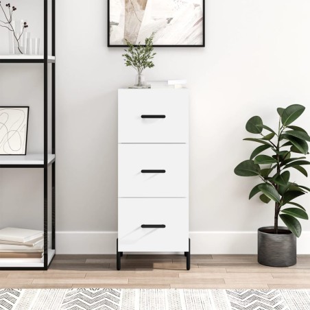 vidaXL Credenza Bianca 34,5x34x90 cm in Legno Multistrato