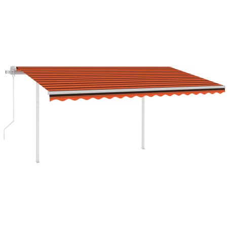 vidaXL Tenda Automatica Sensore Vento e LED 4,5x3,5 m Arancio Marrone