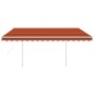 vidaXL Tenda Automatica Sensore Vento e LED 4,5x3,5 m Arancio Marrone vidaXL Tenda Automatica Sensore Vento e LED 4,5x3,5 m Arancio Marrone