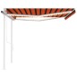vidaXL Tenda Automatica Sensore Vento e LED 4,5x3,5 m Arancio Marrone vidaXL Tenda Automatica Sensore Vento e LED 4,5x3,5 m Arancio Marrone