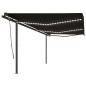 Tenda da Sole Automatica Sensore Vento e LED 6x3,5 m Antracite Tenda da Sole Automatica Sensore Vento e LED 6x3,5 m Antracite