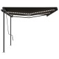 Tenda da Sole Automatica Sensore Vento e LED 6x3,5 m Antracite Tenda da Sole Automatica Sensore Vento e LED 6x3,5 m Antracite