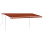 Tenda da Sole Retrattile Manuale e Pali 5x3,5 m Arancio Marrone Tenda da Sole Retrattile Manuale e Pali 5x3,5 m Arancio Marrone
