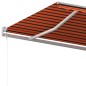Tenda da Sole Retrattile Manuale e Pali 5x3,5 m Arancio Marrone Tenda da Sole Retrattile Manuale e Pali 5x3,5 m Arancio Marrone