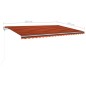 Tenda da Sole Retrattile Manuale e Pali 5x3,5 m Arancio Marrone Tenda da Sole Retrattile Manuale e Pali 5x3,5 m Arancio Marrone