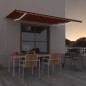 Tenda Automatica Sensore Vento e LED 500x350 cm Arancio Marrone