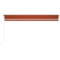 Tenda Automatica Sensore Vento e LED 500x350 cm Arancio Marrone