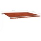 Tenda Automatica Sensore Vento e LED 500x350 cm Arancio Marrone