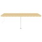 Tenda Automatica con Sensore Vento LED 600x350 cm Gialla Bianca Tenda Automatica con Sensore Vento LED 600x350 cm Gialla Bianca