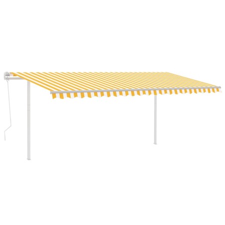 vidaXL Tenda Automatica con Sensore Vento LED 5x3,5 m Gialla e Bianca
