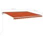 Tenda Automatica Sensore Vento e LED 450x350 cm Arancio Marrone Tenda Automatica Sensore Vento e LED 450x350 cm Arancio Marrone