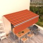 Tenda Sole Retrattile Manuale Parasole 5x3m Arancione Marrone Tenda Sole Retrattile Manuale Parasole 5x3m Arancione Marrone