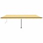 vidaXL Tenda Automatica con Sensore Vento LED 600x350 cm Gialla Bianca vidaXL Tenda Automatica con Sensore Vento LED 600x350 cm Gialla Bianca