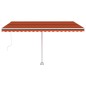 Tenda Retrattile Manuale Autoportante 450x350cm Arancio Marrone Tenda Retrattile Manuale Autoportante 450x350cm Arancio Marrone