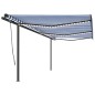 vidaXL Tenda Automatica con Sensore Vento e LED 6x3,5 m Blu Bianca vidaXL Tenda Automatica con Sensore Vento e LED 6x3,5 m Blu Bianca