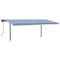 vidaXL Tenda Automatica con Sensore Vento e LED 6x3,5 m Blu Bianca vidaXL Tenda Automatica con Sensore Vento e LED 6x3,5 m Blu Bianca