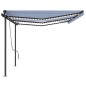 vidaXL Tenda Automatica con Sensore Vento e LED 6x3,5 m Blu Bianca vidaXL Tenda Automatica con Sensore Vento e LED 6x3,5 m Blu Bianca
