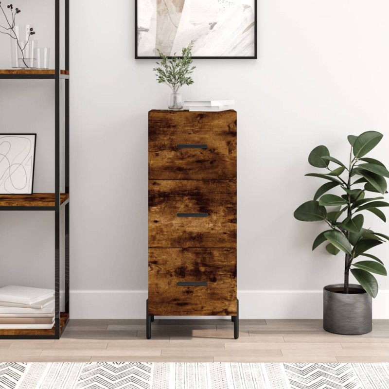 Credenza Rovere Fumo 34,5x34x90 cm in Legno Multistrato Credenza Rovere Fumo 34,5x34x90 cm in Legno Multistrato