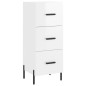 Credenza Bianco Lucido 34,5x34x90 cm in Legno Multistrato Credenza Bianco Lucido 34,5x34x90 cm in Legno Multistrato