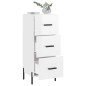 Credenza Bianco Lucido 34,5x34x90 cm in Legno Multistrato Credenza Bianco Lucido 34,5x34x90 cm in Legno Multistrato