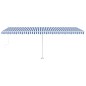 Tenda Automatica con Sensore Vento e LED 600x350 cm Blu Bianca Tenda Automatica con Sensore Vento e LED 600x350 cm Blu Bianca