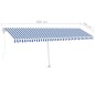 Tenda Automatica con Sensore Vento e LED 600x350 cm Blu Bianca Tenda Automatica con Sensore Vento e LED 600x350 cm Blu Bianca