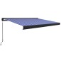 Tenda a Cassonetto Manuale 400x300 cm Blu e Bianca Tenda a Cassonetto Manuale 400x300 cm Blu e Bianca