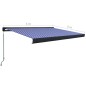 Tenda a Cassonetto Manuale 400x300 cm Blu e Bianca Tenda a Cassonetto Manuale 400x300 cm Blu e Bianca