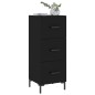 Credenza Nero 34,5x34x90 cm in Legno Multistrato Credenza Nero 34,5x34x90 cm in Legno Multistrato