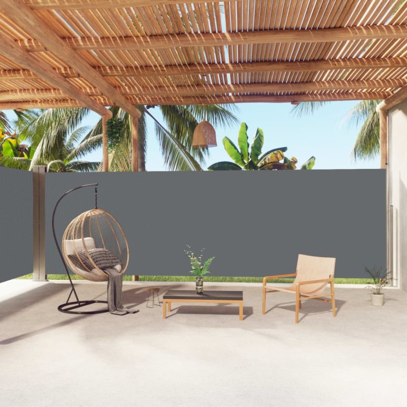 Tenda da Sole Laterale Retrattile Antracite 200x1000 cm Tenda da Sole Laterale Retrattile Antracite 200x1000 cm