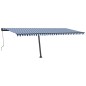 vidaXL Tenda Automatica con Sensore Vento e LED 600x350 cm Blu Bianca vidaXL Tenda Automatica con Sensore Vento e LED 600x350 cm Blu Bianca