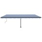 vidaXL Tenda Automatica con Sensore Vento e LED 600x350 cm Blu Bianca vidaXL Tenda Automatica con Sensore Vento e LED 600x350 cm Blu Bianca