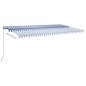 vidaXL Tenda Automatica con Sensore Vento e LED 600x350 cm Blu Bianca vidaXL Tenda Automatica con Sensore Vento e LED 600x350 cm Blu Bianca