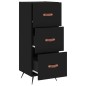 Credenza Nero 34,5x34x90 cm in Legno Multistrato Credenza Nero 34,5x34x90 cm in Legno Multistrato