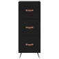 Credenza Nero 34,5x34x90 cm in Legno Multistrato Credenza Nero 34,5x34x90 cm in Legno Multistrato