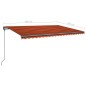 Tenda Retrattile Automatica con Pali 5x3,5 m Arancio e Marrone Tenda Retrattile Automatica con Pali 5x3,5 m Arancio e Marrone