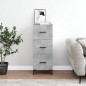 Credenza Grigio Cemento 34,5x34x90 cm in Legno Multistrato Credenza Grigio Cemento 34,5x34x90 cm in Legno Multistrato